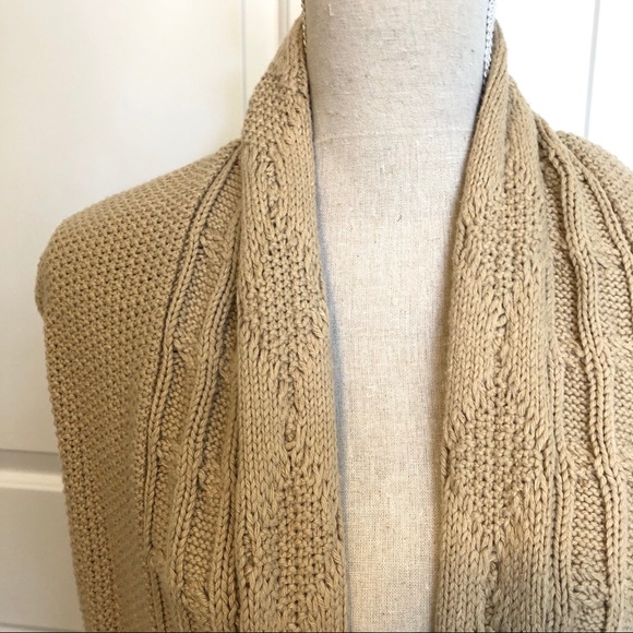 Talbots Long Camel Open Front Sweater Vest - Picture 1 of 5